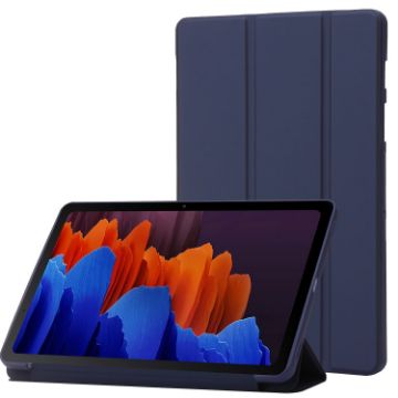 Samsung Galaxy Tab S9+/S10+ Dark Blue 3-Fold Silicone Leather Case - 1