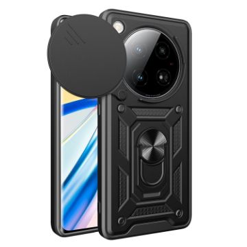 Infinix Zero 40 5G Phone Case - Black Sliding Camera Cover TPU+PC - 1