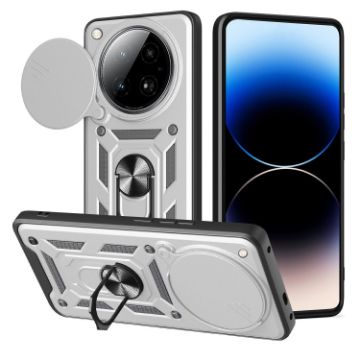 Infinix Zero 40 4G Phone Case Silver - Sliding Camera Cover TPU+PC Design - 1