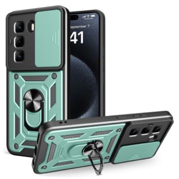 Infinix Hot 50 Pro 4G Phone Case - Green Sliding Camera Cover TPU+PC - 1