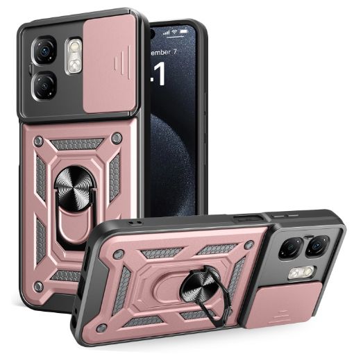 Infinix Smart 9/Hot 50i Rose Gold Sliding Camera Cover TPU+PC Case - 1