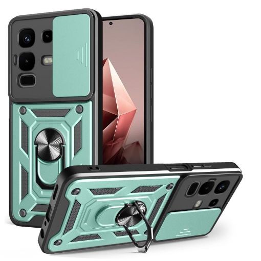Infinix Note 50x Green Phone Case with Sliding Camera Cover TPU+PC - 1