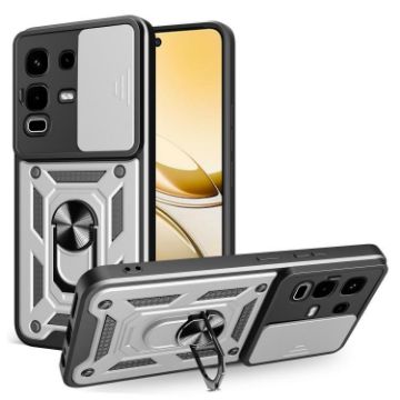 Infinix Note 50s Silver TPU+PC Phone Case with Sliding Camera Cover - 1