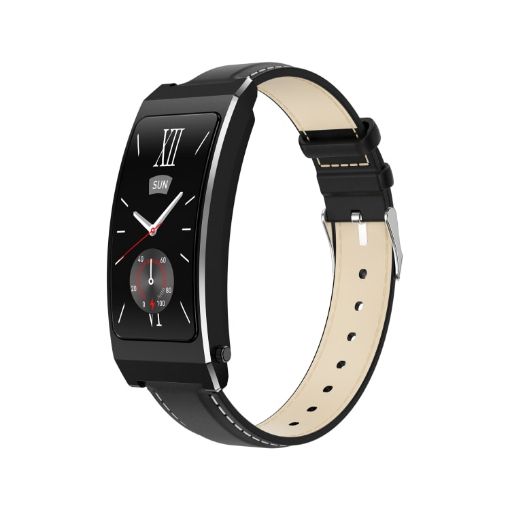 K7 Smart Call Bracelet, 1.14" TFT, BT Call, Heart/BP/Oxygen, Leather Strap - 1