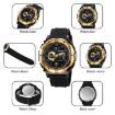 SKMEI 2098 Men's Waterproof Digital Watch, Gold+Black, Thermometer, 50M - 2