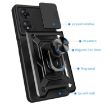 OPPO A58 4G Global Phone Case - Sliding Camera Cover, Silver TPU Hybrid - 4