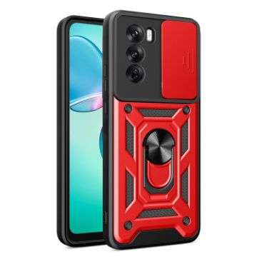 OPPO Reno12 Pro 5G Case - Red Sliding Camera Cover TPU Hybrid PC - 1