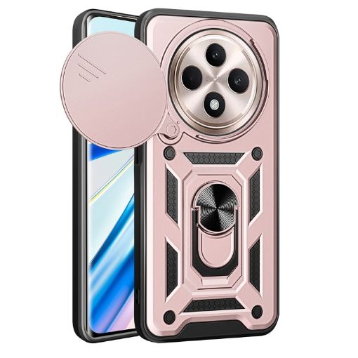 OPPO Reno12 F 5G Case Rose Gold Sliding Camera Cover TPU Hybrid PC - 1