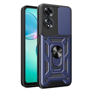 OPPO A60 4G Phone Case - Blue Sliding Camera Cover TPU Hybrid PC - 1