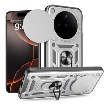 OPPO Find X8 Pro Silver TPU Hybrid PC Case with Sliding Camera Cover - 1