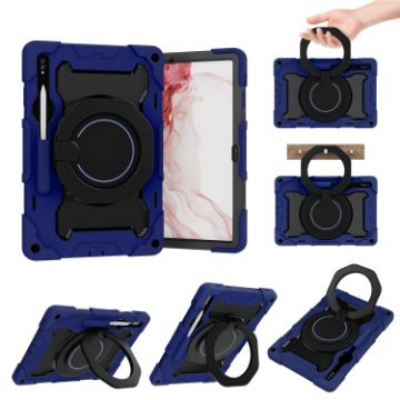 Samsung Galaxy Tab S9+ Navy Blue Armor Case with Rotating Ring Holder - 1