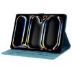 iPad Pro 13 2024 Green Cartoon Sakura Cat Leather Tablet Case - 5