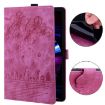 Samsung Galaxy Tab S9+/S8+/S7+ Sakura Cat Leather Case Rose Red - 4