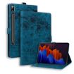 Samsung Galaxy Tab S9+/S8+/S7+ Sakura Cat Leather Case (Blue) - 1
