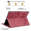 Samsung Galaxy Tab A8 X200 Red Cartoon Sakura Cat Leather Case - 7