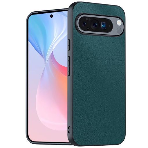 Google Pixel 10/10 Pro Ultra-thin Green Leather Phone Case - 1