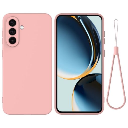 Samsung Galaxy A56 5G Pink Liquid Silicone Dropproof Phone Case - 1