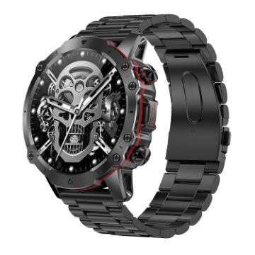 AK56 IP67 BT5.1 Smart Watch 1.43" Voice Call/Health Monitor, Black Strap - 1