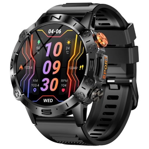 K59 IP67 BT5.0 Smart Watch 1.43" Voice Call/Sleep Detection Black - 1
