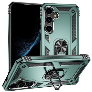Samsung Galaxy S24+ 5G Shockproof TPU PC Case - Dark Green - 1