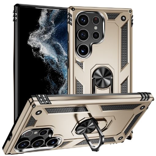 Samsung Galaxy S24 Ultra 5G Shockproof Gold TPU + PC Phone Case - 1