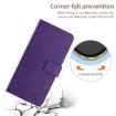 OPPO A5 5G Leather Phone Case - Rhombic Grid Texture, Purple - 6
