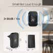 Wireless Doorbell & Elderly Pager with Temp Display, US Plug (Black) - 8