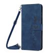 Xiaomi 14 Ultra Blue Leather Phone Case with Heart Emboss & Lanyard - 2