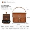Cwatcun D80 Retro Brown Faux Leather Camera Shoulder Bag 25.5x18.5x12.5cm - 2