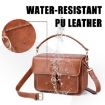 Cwatcun D80 Retro Brown Faux Leather Camera Shoulder Bag 25.5x18.5x12.5cm - 3