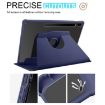 Samsung Galaxy Tab S10+/S9+ Dark Blue 360 Rotation Leather Case - 4