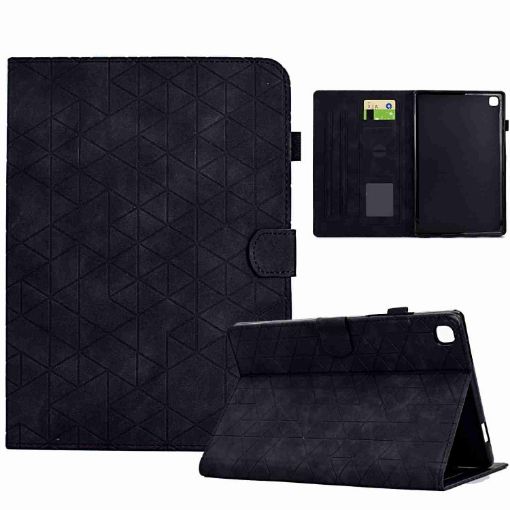 Samsung Galaxy Tab A7 10.4 2020 T500 Rhombus TPU Leather Case Black - 1