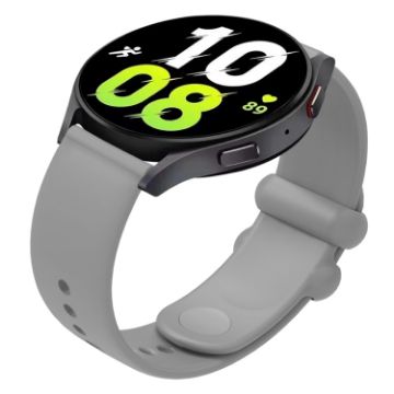 Universal 18mm Grey Silicone Watch Band with Reverse Buckle - 1