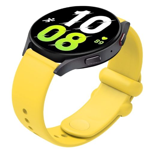 Universal 20mm Yellow Silicone Watch Band with Reverse Buckle - 1
