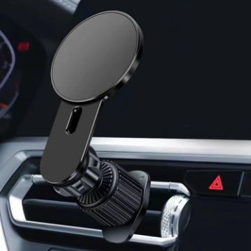 360 Rotating Magnetic Car Phone Holder - Air Outlet Mount (Black) - 1