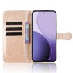 OPPO Reno14 Global Honeycomb Dot Texture Leather Case - Gold - 4