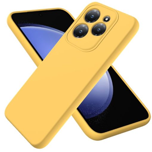 Infinix Hot 40/Pro Yellow Liquid Silicone Dropproof Phone Case - 1