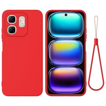 Infinix Hot 50i Red Liquid Silicone Dropproof Full Coverage Case - 1