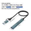 Onten UCA9703 USB 3.0 + Type-C to 3 Type-C USB HUB Dock Pine Needle Green - 4
