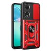 For Honor 90 5G Red Phone Case with Sliding Camera Cover TPU+PC Design - 1