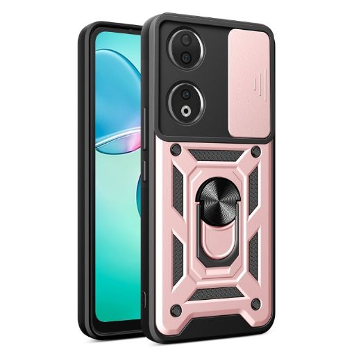 For Honor 90 5G Rose Gold Sliding Camera Cover TPU+PC Phone Case - 1