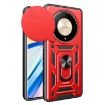 For Honor X9b Red TPU+PC Phone Case with Sliding Camera Cover - 1