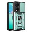 For Honor X7b Green TPU+PC Phone Case with Sliding Camera Cover - 1