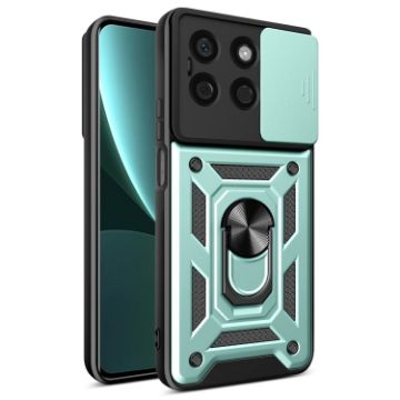 For Honor X8b Green TPU+PC Phone Case with Sliding Camera Cover - 1
