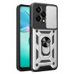For Honor 200 Lite Silver TPU+PC Phone Case with Sliding Camera Cover - 1