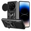 For Honor Magic7 Pro Black TPU+PC Phone Case with Sliding Camera Cover - 1