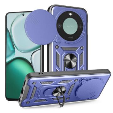 For Honor X9c Blue TPU+PC Phone Case with Sliding Camera Cover Design - 1