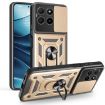 For Honor X5b Plus Gold Phone Case with Sliding Camera Cover TPU+PC - 1
