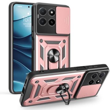 For Honor X5b Plus Rose Gold TPU+PC Case with Sliding Camera Cover - 1