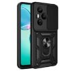 For Honor 400 Pro Global Phone Case Black - Sliding Camera Cover TPU+PC - 1